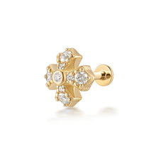 Load image into Gallery viewer, FOXY | Lab Grown Diamond Fancy Cross Threaded Flatback by Aurelie Gi — alternate angle

