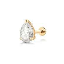 Load image into Gallery viewer, IGGY | Pear Lab Grown Diamond Threaded Flatback by Aurelie Gi — alternate angle
