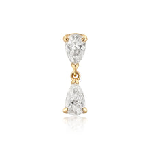 Load image into Gallery viewer, HERMIONE | Double Pear Lab Grown Diamond Threaded Flatback by Aurelie Gi — alternate angle
