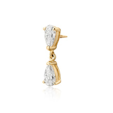 Load image into Gallery viewer, HERMIONE | Double Pear Lab Grown Diamond Threaded Flatback by Aurelie Gi — alternate angle
