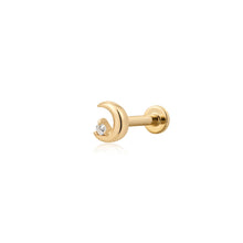 Load image into Gallery viewer, LIORA | Half Moon Lab Grown Diamond Threaded with Flatback by Aurelie Gi — alternate angle
