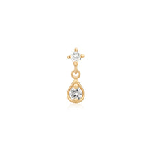 Load image into Gallery viewer, ECHO | Dangle Double Lab Grown Diamond Threaded with Flatback by Aurelie Gi — alternate angle
