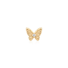 Load image into Gallery viewer, MARIPOSA | Lab Grown Diamond Accent Butterfly Threaded with Flatback by Aurelie Gi — alternate angle
