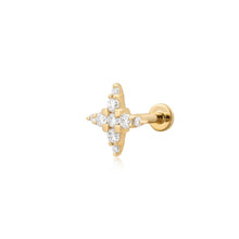 Load image into Gallery viewer, ODESSA | Lab Grown Diamond 4-Point Star Threaded with Flatback by Aurelie Gi — on model
