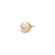 Load image into Gallery viewer, ZINNIA | Bezel Half Moon Lab Grown Diamond Threaded with Flatback by Aurelie Gi — on model
