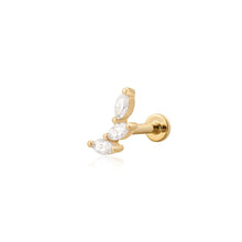 Load image into Gallery viewer, BRIAR | Triple Marquise Lab Grown Diamond Threaded with Flatback by Aurelie Gi — alternate angle
