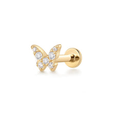 Load image into Gallery viewer, BELLATRIX | Lab Grown Diamond Butterfly Threaded Flatback by Aurelie Gi — alternate angle
