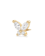 Load image into Gallery viewer, CASSANDRA | Marquise Lab Grown Diamond Butterfly Threaded Flatback by Aurelie Gi — alternate angle
