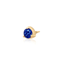 Load image into Gallery viewer, INDIGO | Lab Grown Sapphire Threaded with Flatback by Aurelie Gi — alternate angle
