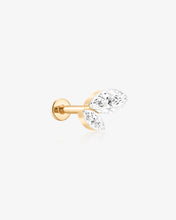 Load image into Gallery viewer, Graduated Marquise Lab Grown Diamond Flatback Stud by Aurelie Gi — on model
