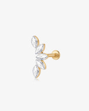 Load image into Gallery viewer, Lotus Garland Lab Grown Diamond Flatback Stud by Aurelie Gi

