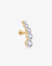 Load image into Gallery viewer, Graduated Lab Grown Diamond Curve Flatback Stud by Aurelie Gi — alternate angle
