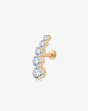Load image into Gallery viewer, Graduated Lab Grown Diamond Curve Flatback Stud by Aurelie Gi

