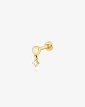 Load image into Gallery viewer, Bezel Opal &amp; Diamond Dangle Flatback Stud by Aurelie Gi

