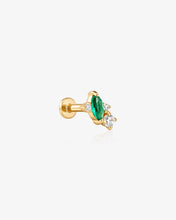 Load image into Gallery viewer, Lab Grown Emerald &amp; Diamond Flatback Stud by Aurelie Gi
