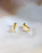 Load image into Gallery viewer, Triangle Lab-Grown Diamond Flatback Stud by Aurelie Gi — detail view
