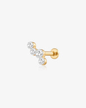 Load image into Gallery viewer, Zig-Zag Lab-Grown Diamond Flatback Stud by Aurelie Gi — alternate angle
