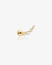 Load image into Gallery viewer, Four Diamond Curve Flatback Stud by Aurelie Gi

