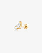 Load image into Gallery viewer, Pear and Round Lab-Grown Diamond Flatback Stud by Aurelie Gi
