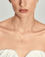 Load image into Gallery viewer, NOLA | Diamond Bezel Necklace with Dual Chain by Aurelie Gi — alternate angle
