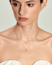 Load image into Gallery viewer, NOLA | Diamond Bezel Necklace with Dual Chain by Aurelie Gi — alternate angle
