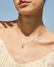 Load image into Gallery viewer, NOLA | Diamond Bezel Necklace with Dual Chain by Aurelie Gi — alternate angle
