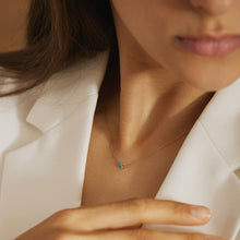 Load image into Gallery viewer, AMIRA | Turquoise &amp; White Sapphire Waterfall Necklace by Aurelie Gi — detail view
