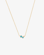 Load image into Gallery viewer, AMIRA | Turquoise &amp; White Sapphire Waterfall Necklace by Aurelie Gi
