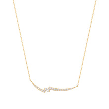 Load image into Gallery viewer, NICO | White Sapphire Curved Necklace by Aurelie Gi — alternate angle
