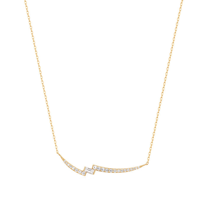 NICO | White Sapphire Curved Necklace