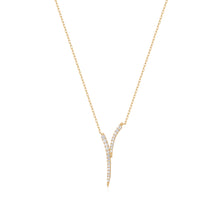 Load image into Gallery viewer, ROZ | White Sapphire Plunge Necklace by Aurelie Gi — alternate angle
