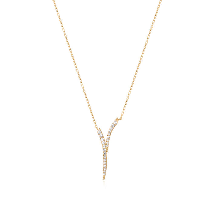 ROZ | White Sapphire Plunge Necklace