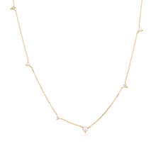 Load image into Gallery viewer, SABRINA | Pearl and White Sapphire Asymmetrical Station Necklace
