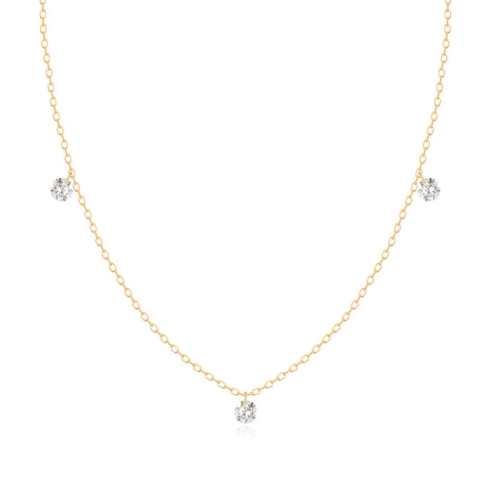 POISE | Triple Floating Diamond Necklace