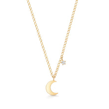 Load image into Gallery viewer, MOLLY | Crescent Moon with Lab Grown Diamond Accent Necklace by Aurelie Gi — alternate angle
