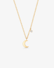 Load image into Gallery viewer, MOLLY | Crescent Moon with Lab Grown Diamond Accent Necklace by Aurelie Gi
