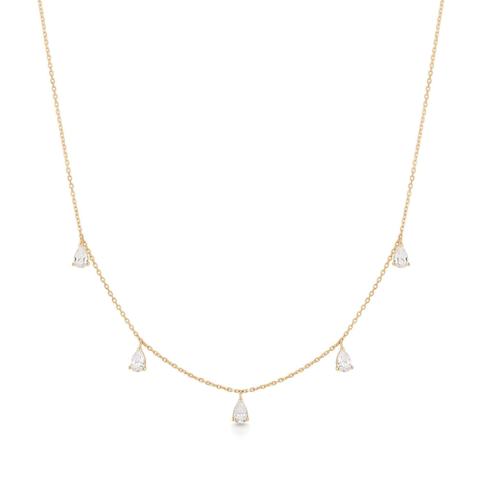 KAYSIA | Dangling Pear Lab Grown Diamonds Necklace