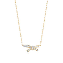 Load image into Gallery viewer, MARISTELA | Lab Grown Diamond Bow Necklace by Aurelie Gi — alternate angle
