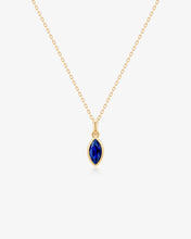 Load image into Gallery viewer, PALOMA | Bezel Marquise Lab Grown Sapphire Necklace by Aurelie Gi
