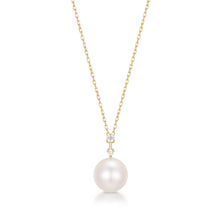 Load image into Gallery viewer, NAIA | Pearl with Lab Grown Diamond Accent Necklace by Aurelie Gi — alternate angle
