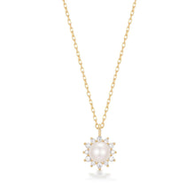 Load image into Gallery viewer, LISETTE |  Pearl with Lab Grown Diamond Accent Necklace by Aurelie Gi — alternate angle
