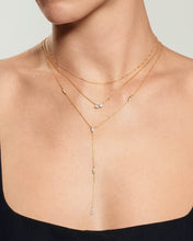 Load image into Gallery viewer, Pear Lab Grown Diamond Station Lariat Necklace by Aurelie Gi — detail view
