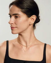 Load image into Gallery viewer, Solitaire Pear Lab Grown Diamond Necklace by Aurelie Gi — on model
