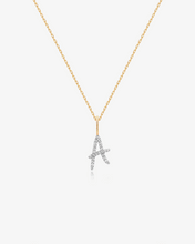 Load image into Gallery viewer, Cursive Letter Pavé Diamond Necklace by Aurelie Gi
