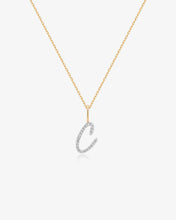 Load image into Gallery viewer, Cursive Letter Pavé Diamond Necklace by Aurelie Gi — alternate angle
