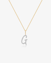 Load image into Gallery viewer, Cursive Letter Pavé Diamond Necklace by Aurelie Gi — alternate angle

