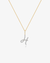 Load image into Gallery viewer, Cursive Letter Pavé Diamond Necklace by Aurelie Gi — alternate angle
