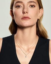 Load image into Gallery viewer, Cursive Letter Pavé Diamond Necklace by Aurelie Gi — alternate angle
