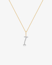 Load image into Gallery viewer, Cursive Letter Pavé Diamond Necklace by Aurelie Gi — alternate angle
