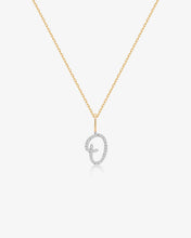 Load image into Gallery viewer, Cursive Letter Pavé Diamond Necklace by Aurelie Gi — alternate angle
